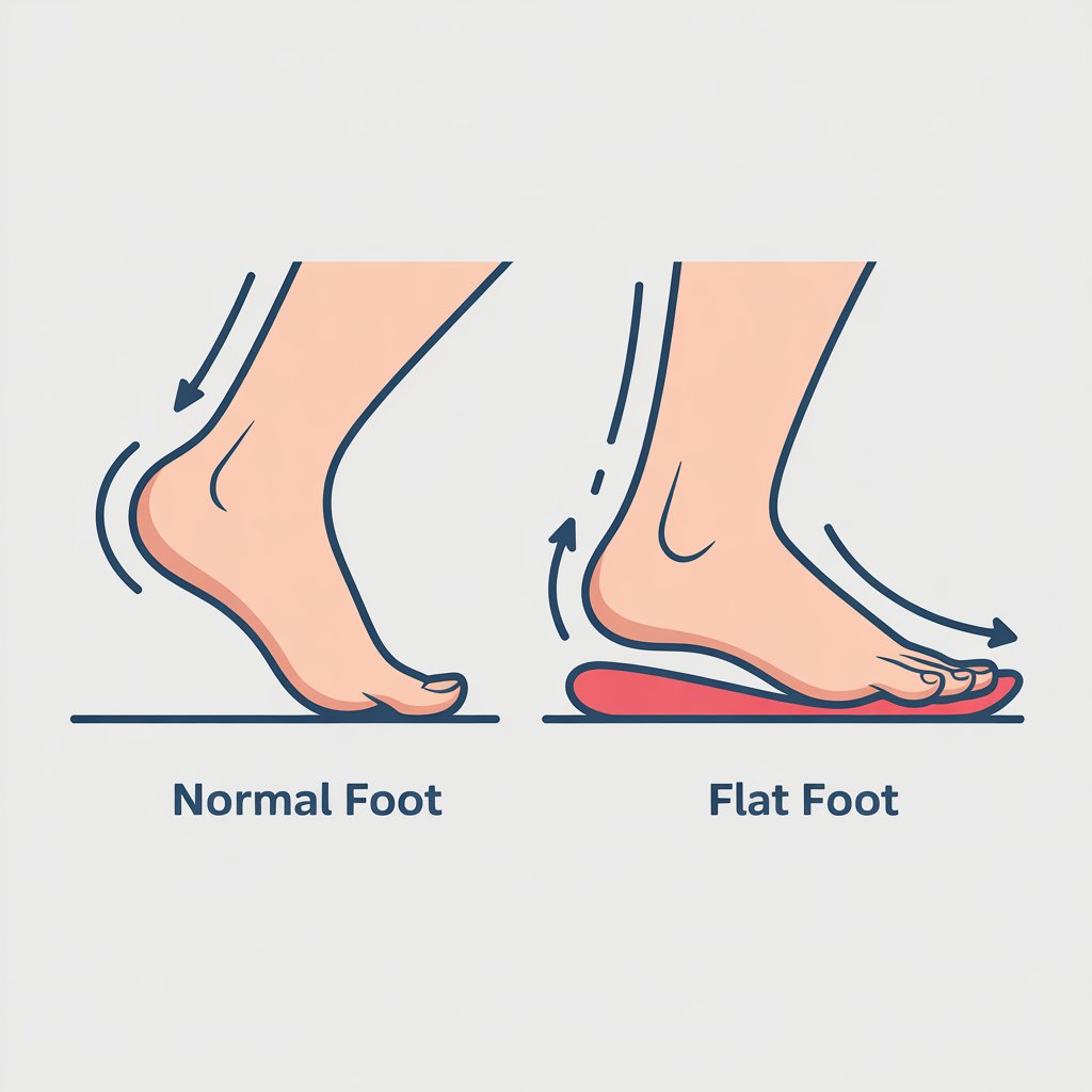 Normal foot vs Flat foot